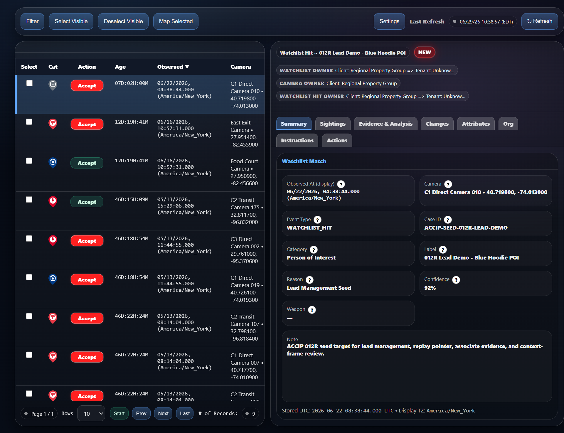 ACCIP incident response workspace